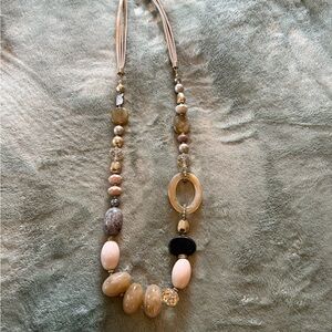 Chico's Earthy Tone Necklace with Cream and Tan Accents